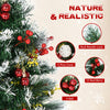 2 Foot/23 inch 2 Pack Prelit Artificial Christmas Tree Cordless with 70 Branches, Warm White LED lights, Red Berries, Pine Cones, Balls, for Outdoor Entryway, Green