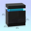 Nightstand Set of 2, End Side Tables with LED Lights, Bedside Tables with 2 Drawers, for Bedroom, Black