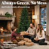 7ft Artificial Christmas Tree Full Hinged Xmas Tree Metal Base, Green