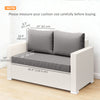 2 Seater Outdoor Seat Cushions with Backrest, Loveseat Double Sofa Outdoor Furniture Cushions, Light Grey