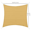 10ft x10ft Square Canopy Sun Shade Sail Garden Cover UV Protector Outdoor Patio Lawn Shelter with Carrying Bag Sand