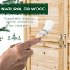 Wood Garden Shed, Compact Outdoor Storage Cabinet Potting Shed with Inner Shelf and Double Doors for Backyard, Natural