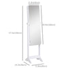 Freestanding Mirror Jewelry Cabinet Armoire, LED Lighted Jewelry Organizer with Stand, Angle Adjustable, White