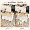 Kitchen Island on Wheels with Drop Leaf, Charging Station, Rolling Kitchen Cart with Wood Top, Adjustable Shelf