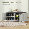 Shoe Storage Bench with Padded Seat, Entryway Bench Holds up to 352 lb, Shoe Organizer, 8 Pairs, Light Grey