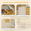 Qaba Kids Table and Chairs Set, Toddler Art Table and Chair Set with Paper Roll, Storage Shelves and Drawers, Grey