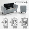 Upholstered Storage Bench with Arms, Modern Ottoman Bench for Bedroom, Entryway, and Living Room