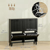 Shoe Cabinet with 4 Flip Drawers, Freestanding Narrow Shoe Storage Cabinet with Adjustable Shelves, Open Back, Black