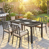 Aluminum Outdoor Dining Table for 6, Patio Rectangular Table, 47.2