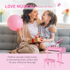 Modern Kids Piano, 30 Keys, Set of 2, Mini Toy for Child, Grand Piano with Music Stand and Bench, Ideal Gift, Pink