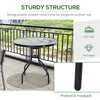31.5'' Round Bistro Table Outdoor Dining Coffee Table w/ Tempered Glass Top Patio Garden Side Table Weather-resistant