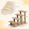 4-Step Dog Ramp for Sofa, Bed, and Couch, with Removable Cover, Beige