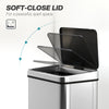 10.6 Gallon Automatic Garbage Can with Soft-Close Lid, Touchless Trash Can with Fingerprint Resistant Stainless Steel