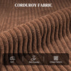 Corduroy Home Theater Seating, Push Back Recliner Chair with Padded Seat for Living Room, Brown