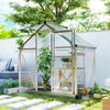 Greenhouse Garden, Green House, Outdoor Greenhouse Kit, PC Board with Sliding Door, 6.2' x 4.3' x 6.6', Silver