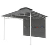 10' x 10' Patio Gazebo, Double Roof Outdoor Gazebo Canopy Shelter with Storage, Hook, Metal Frame
