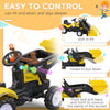 Ride on Tractor for Kids, Pedal Construction Car with Front Loader Digger for 3 Year Old, Yellow