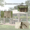 13'x 10' Soft-top Steel Patio Gazebo Canopy Party Tent with 6 Removable Curtains and Drainage Holes