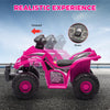 Qaba 6V Kids ATV Quad w/ Music, Forward, for 2-6 Years, Pink