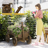 Wooden Raised Garden Bed, Flower Cart w/ Wheels, Planters for Outdoor Plants, Backyard, Patio, Deck, Garden Decor