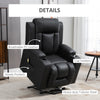 Electric Power Lift Chair, PU Leather Recliner Sofa with Footrest, Remote Control and Cup Holders, Black