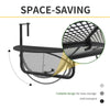 Adjustable Balcony Hanging Rail Table Metal Mounting Mini Wall Desk Storage Rack Outdoor Flower Stand, Black