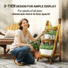 Outdoor Plant Stand, Foldable Flower Stand 3-Tier Wooden Plant Shelf for Garden Indoor Outdoor, 16