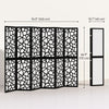 6 Panel Room Divider, 5.6 FT Lightweight Folding Privacy Screen with Geometric Pattern for Living Room, Bedroom, Black