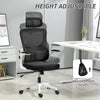 High Back Office Chair, Mesh Computer Desk Chair with Rotatable Headrest, Lumbar Back Support, Adjustable Height, Black