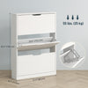 Narrow Shoe Storage Cabinet, Shoe Cabinet with 3 Flip Drawers, 31.5