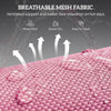 Outdoor Lounge Chair, Portable Reclining Seat, Folding Chaise Lounge, Tanning Chair Bed with Pillow, Pink