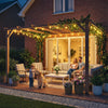 10' x 13' Wooden Pergola, Outdoor Pergola Gazebo Grape Trellis with Triangle Supports, Concrete Anchors, Nature Wood
