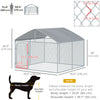 Dog Kennel Outdoor Run Fence with Roof, Steel Lock, Mesh Sidewalls for Backyard & Patio, 9.8' x 9.8' x 7.7'