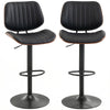 Bar Stools Set of 2, Swivel Counter Height Barstools with Back, Adjustable Height, Black