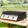 Propane Gas Grill with 3 Main Burners, 8530 BTU Outdoor BBQ Grill Cart with Non-Stick Griddle and Lid, Black