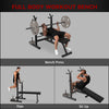 Soozier Adjustable Weight Bench, Foldable Bench Press with Barbell Rack and Dip Station for Home Gym, Strength Training Multiuse Workout Bench, Black