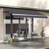 11' x 10' Retractable Awning Fabric Replacement Outdoor Sunshade Canopy Awning Cover, UV Protection, Grey