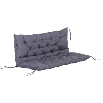 2 Seater Garden Bench Cushion, Soft Thick Outdoor Non-Slip 2 Seater Soft Pad With Backrest for Garden Patio, 52
