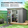 6' x 8.5' Outdoor Metal Garden Shed Utility Tool Storage Steel Backyard House, Light Grey