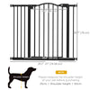 Extra Tall Dog Gate with Door, Pressure Fit, Auto Close, Double Locking for Doorways Hallways Stairs, 29