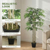 5FT Artificial Bamboo Tree Set of 2, Fake Plant with 1095 Leaves, Greenery Plant in Nursery Pot for Indoor, Green
