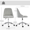 Vanity Chair for Makeup, Velvet Comfy Office Chair with Adjustable Height, Swivel Wheels for Bedroom, Living Room, Grey