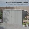 7.6 x 3.4ft Outdoor Storage Shed, 3 Garbage Bin Shed Organizer with Lockable Double Doors, Openable Lid, Silver Grey