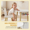 Qaba 3 Pieces Kids Table and Chair Set, Activity Table and Chair Set with Cloud-Shaped Chairs, Mesh Bag
