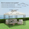 10' x 10' Gazebo Canopy Replacement Cover, 2-Tier Garden Gazebo Roof Replacement, UPF30+, TOP COVER ONLY, Light Grey