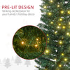 7' Pre Lit Artificial Pencil Christmas Trees, Xmas Tree with Realistic Branches and Warm White LED Lights, Green