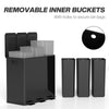 Triple Garbage Bin, Soft-Close Trash Can with Foot Pedal, 3 x 20 Liter Garbage Can with Removable Inner Buckets, Silver