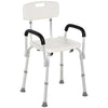 Adjustable Medical Shower Chair with Back, Bathtub Bench Bath Seat with Padded Arms, Non Slip Tub Safety for Disabled, Seniors, Elderly