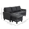 L-Shape Sofa, Modern Sectional Couch with Ottoman, Corner Sofa for Living Room