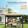 10' x 10' Gazebo Replacement Canopy, Gazebo Top Cover with Double Vented Roof for Garden Patio Outdoor TOP ONLY, Beige